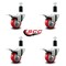 Service Caster 3'' Red Poly Swivel 1-3/8'' Expanding Stem Caster Set Total Lock Brake, 4PK SCC-EXTTL20S314-PPUB-RED-138-4 - alternate 4
